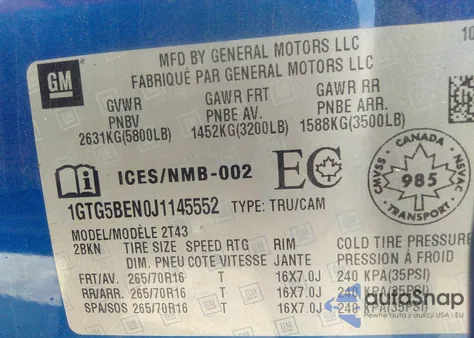 2018 GMC Canyon из США, поврежденный, VIN 1GTG5BEN0J1145552